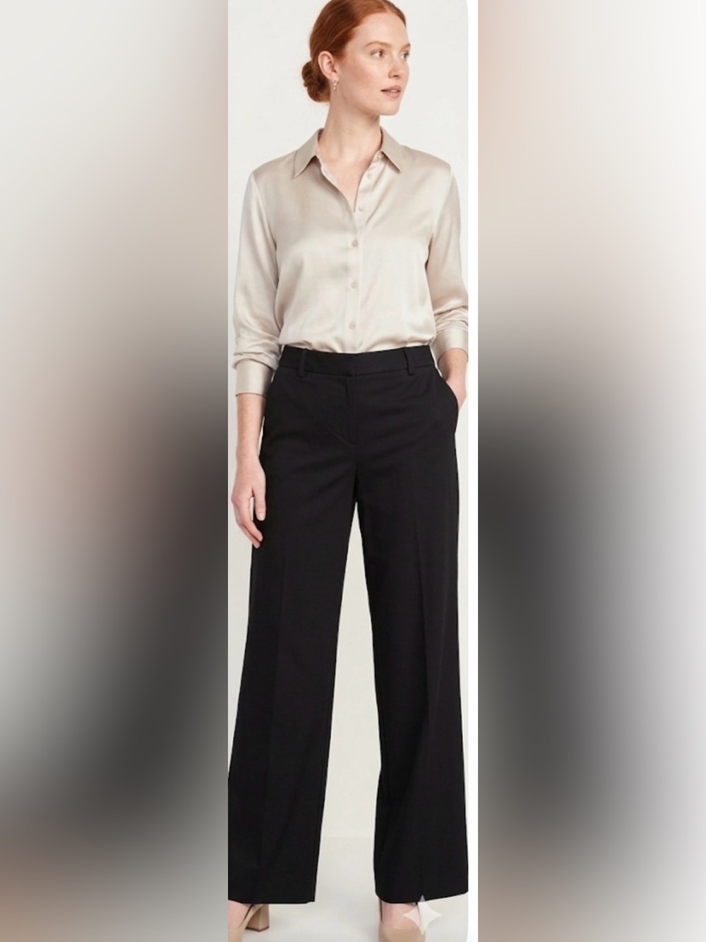 Old Navy Black boot cut stretch Pants size 8 like new, worn 1 time